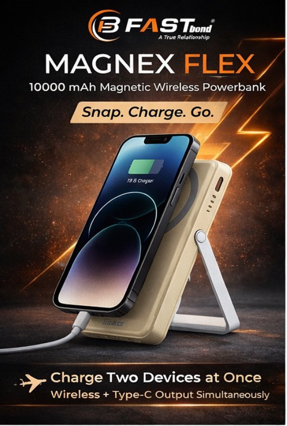 FASTBOND MAGNEX FLEX WIRELESS MAGSAFE POWERBANK WITH STAND - Image 4