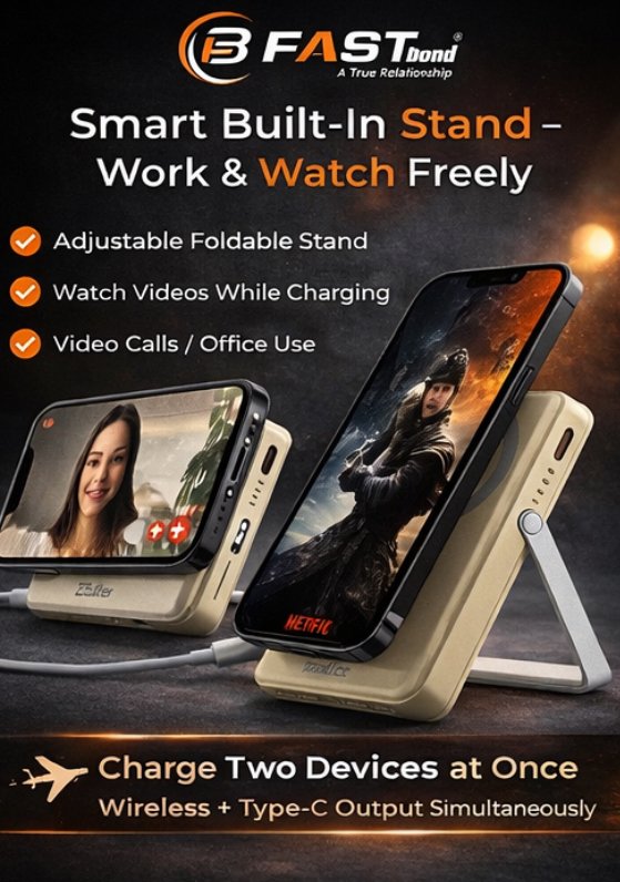 FASTBOND MAGNEX FLEX WIRELESS MAGSAFE POWERBANK WITH STAND - Image 6